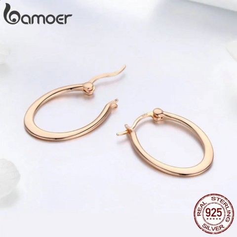 Sterling Silver Bohemian Hoop Earrings for Women, Customizable SCE478