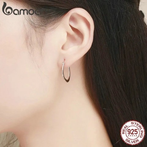 Sterling Silver Bohemian Hoop Earrings for Women, Customizable SCE478